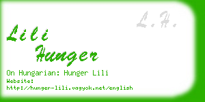 lili hunger business card